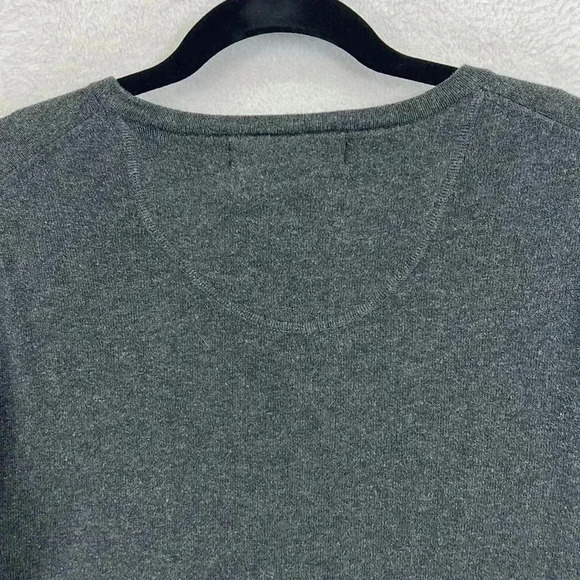 Grayson & Dunn Men’s Sweater Large Gray V-Neck Pullover 100% Cotton - Picture 5 of 9